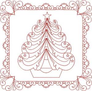 Picture of Tree Quilt Block Machine Embroidery Design