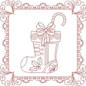 Picture of Christmas Stocking Block Machine Embroidery Design