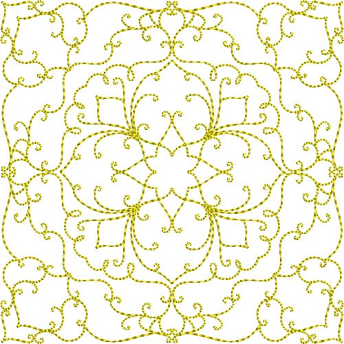 Elegant Swirl Square Machine Embroidery Design