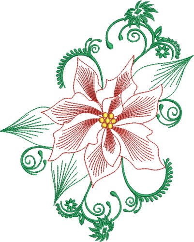 Holiday Flower Machine Embroidery Design