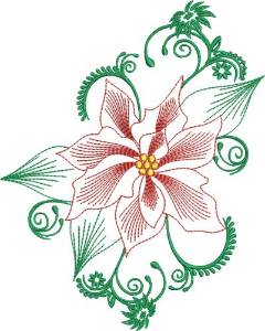 Picture of Holiday Flower Machine Embroidery Design
