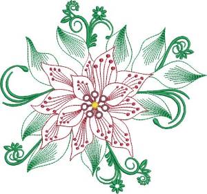 Picture of Holiday Floral Machine Embroidery Design
