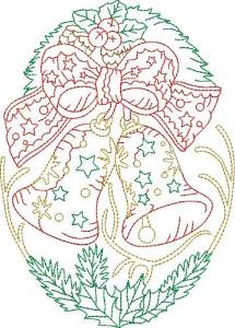 Picture of Multi Color Holiday Quilt Bells Machine Embroidery Design