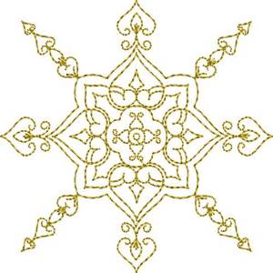 Picture of Snowflake Motif Quilt Block Machine Embroidery Design