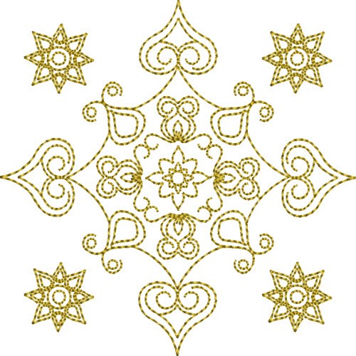Snowflake Motif Quilt Block Machine Embroidery Design
