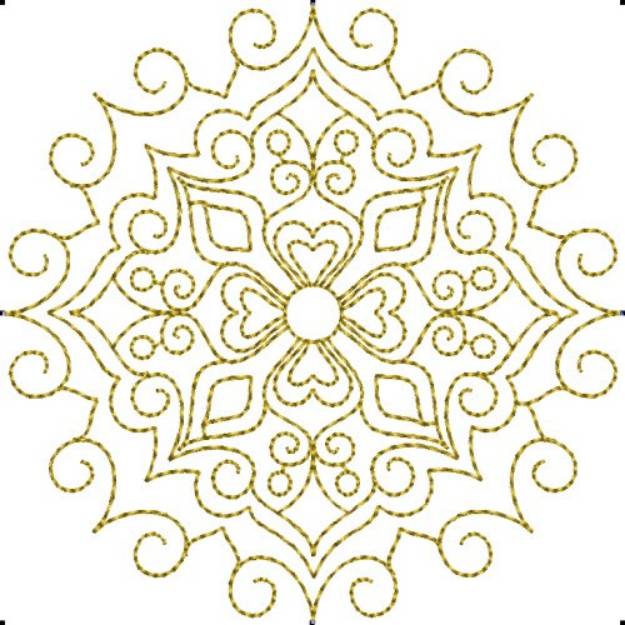 Picture of Snowflake Motif Quilt Block Machine Embroidery Design