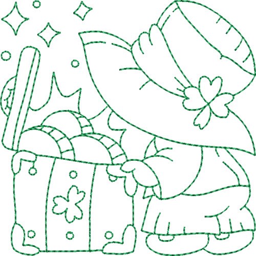 St. Patricks Quilt Block Machine Embroidery Design