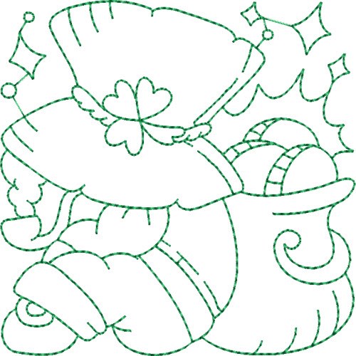 St. Patricks Quilt Block Machine Embroidery Design