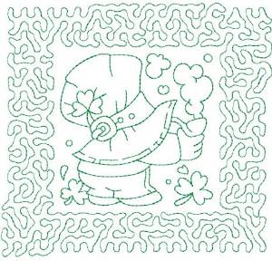 Picture of St. Patricks Quilt Block Machine Embroidery Design