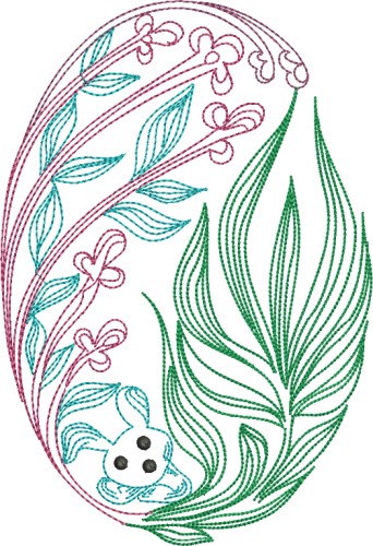 Decorative Easter Egg Machine Embroidery Design