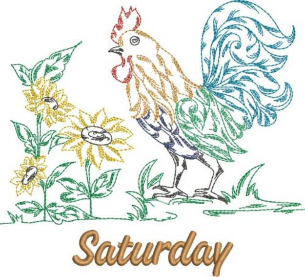 Picture of Saturday Rooster Machine Embroidery Design