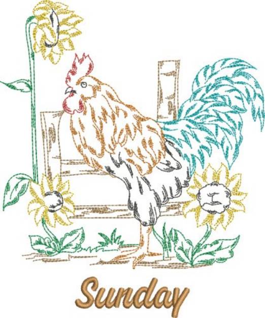 Picture of Sunday Rooster Machine Embroidery Design