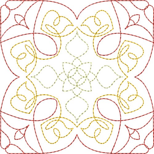 Line Motif Quilt Block Machine Embroidery Design