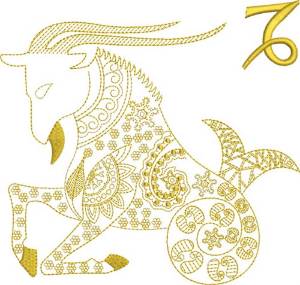Picture of Capricorn Zodiac Quilt Block Machine Embroidery Design