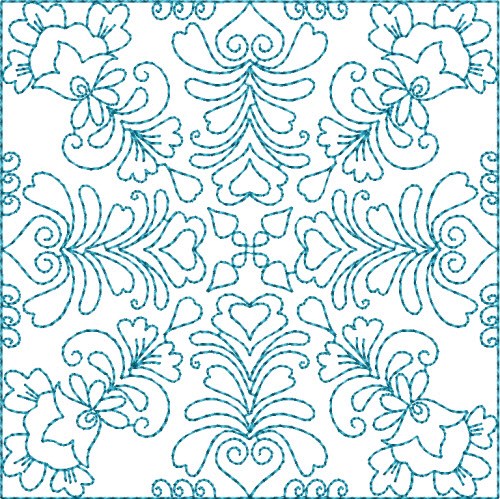 Floral Quilt Block Machine Embroidery Design