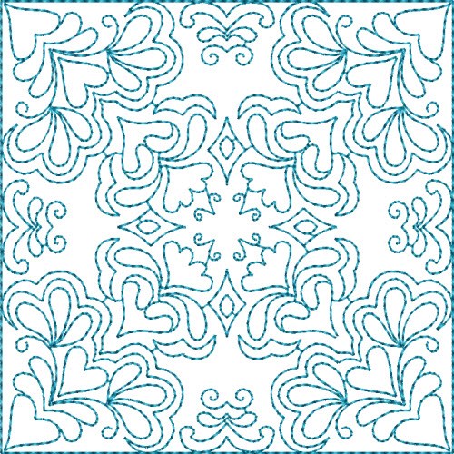 Flower Quilt Square Machine Embroidery Design
