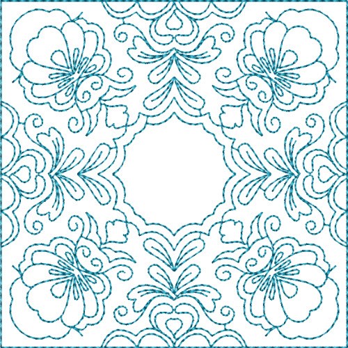Floral Quilt Square Machine Embroidery Design