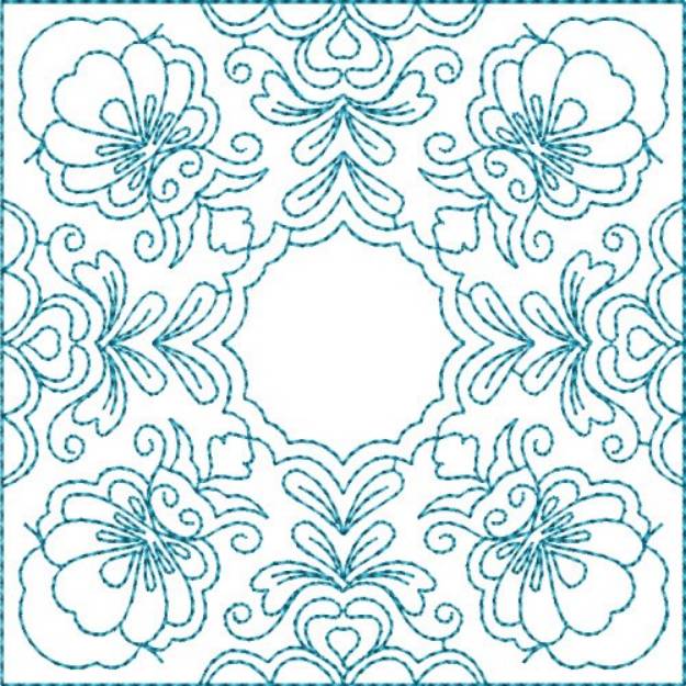 Picture of Floral Quilt Square Machine Embroidery Design
