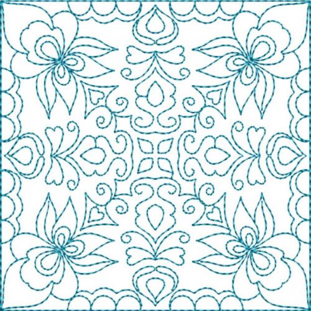 Picture of Quilt Block Florals Machine Embroidery Design