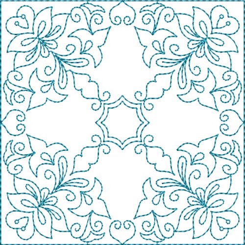 Quilt Flower Square Machine Embroidery Design