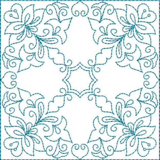 Picture of Quilt Flower Square Machine Embroidery Design