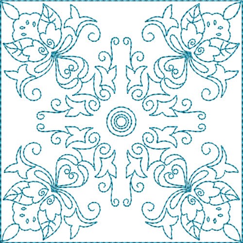 Quilt Floral Square Machine Embroidery Design
