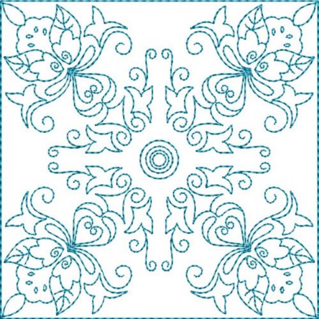 Picture of Quilt Floral Square Machine Embroidery Design