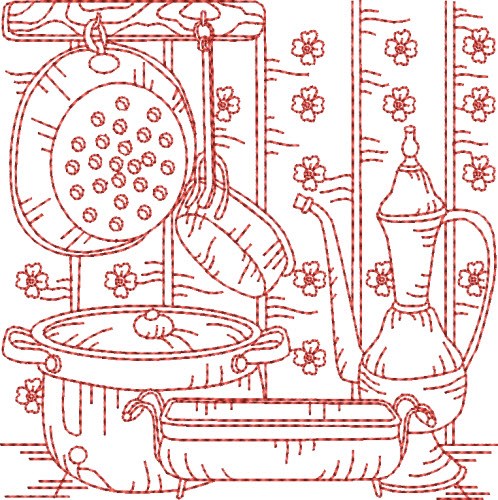 RW Kitchen Quilt Block Machine Embroidery Design