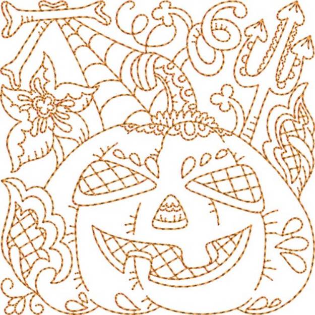 Picture of Quilt Jack-o-lantern Machine Embroidery Design