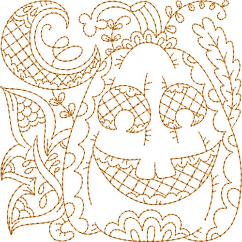 Halloween Pumpkin Machine Embroidery Design