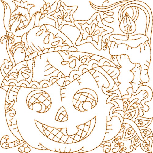 Fall Pumpkin Machine Embroidery Design