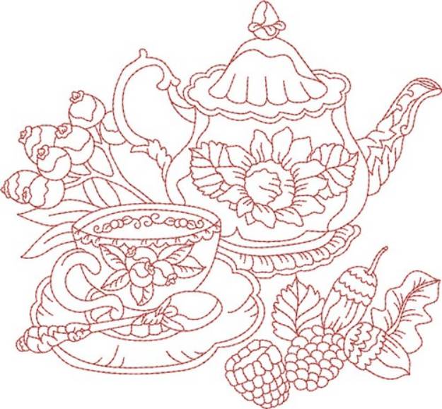Picture of Vintage Fall Kettle Machine Embroidery Design