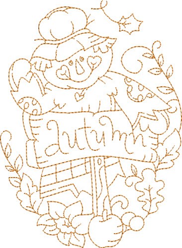 Autumn Scarecrow Machine Embroidery Design