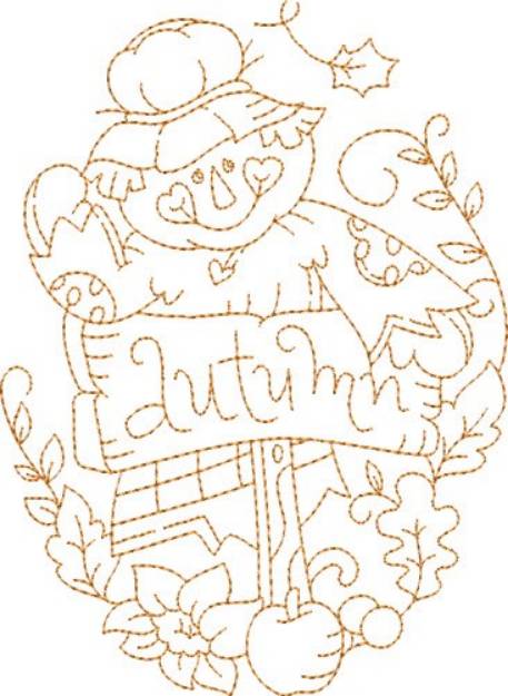 Picture of Autumn Scarecrow Machine Embroidery Design