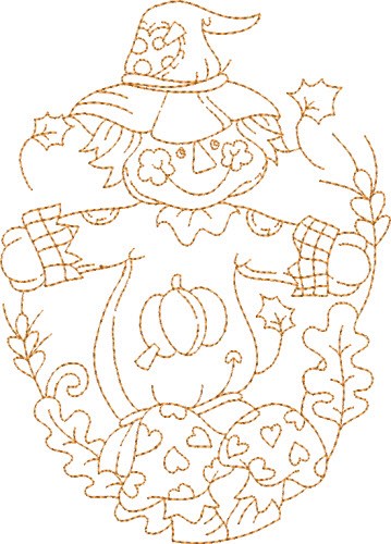 Scarecrow Oval Machine Embroidery Design