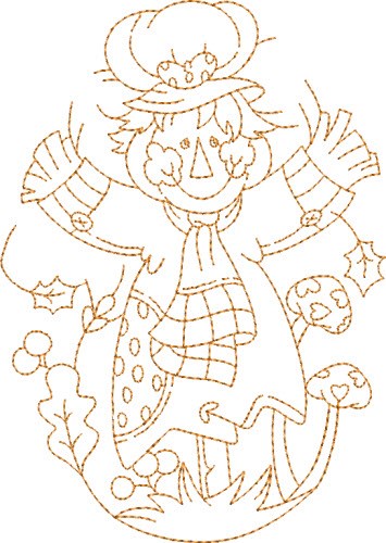 Oval Scarecrow Machine Embroidery Design