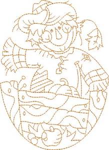 Picture of Scarecrow Quilt Block Machine Embroidery Design