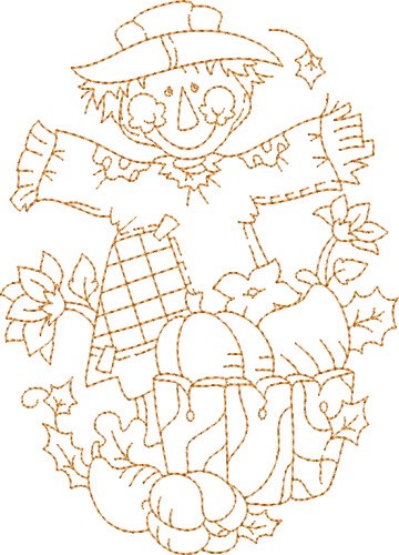 Scarecrow  Outline Machine Embroidery Design