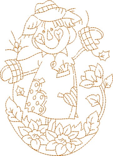 Fall Scarecrow Machine Embroidery Design