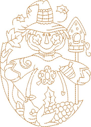 Harvest Scarecrow Machine Embroidery Design