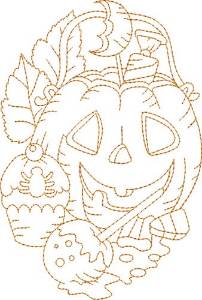 Picture of Halloween Oval Quilt Block Machine Embroidery Design