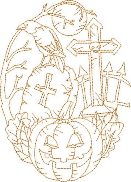 Picture of Halloween Graveyard Machine Embroidery Design