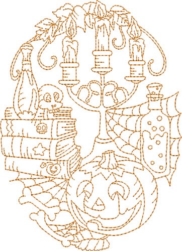 Halloween Candles Machine Embroidery Design