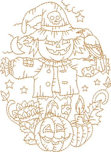 Halloween Scarecrow Machine Embroidery Design