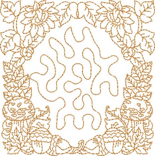 Picture of Fall Quilt Block Machine Embroidery Design