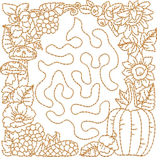 Autumn Quilt Square Machine Embroidery Design