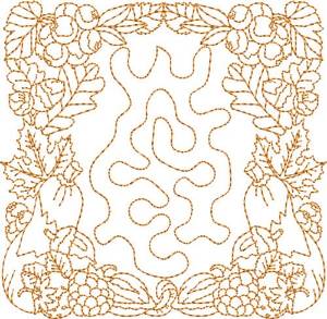 Picture of Fall Stipple Block Machine Embroidery Design