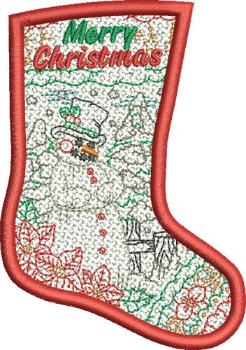 Merry Christmas FSL Machine Embroidery Design
