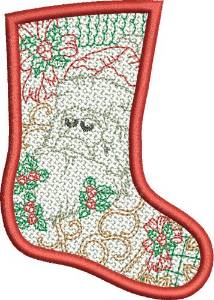Picture of Christmas Santa FSL Stocking Machine Embroidery Design