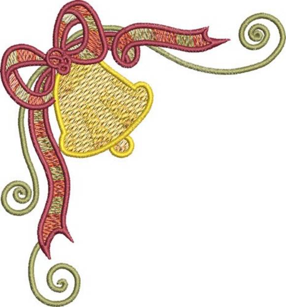 Picture of Festive Corner Holiday Bells Machine Embroidery Design